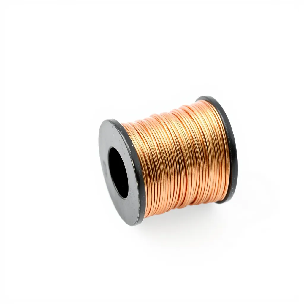 A small spool of insulated copper electrical wire.