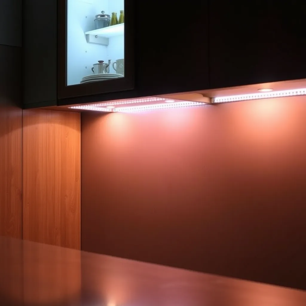 Successfully installed and powered LED strip lights under a cabinet
