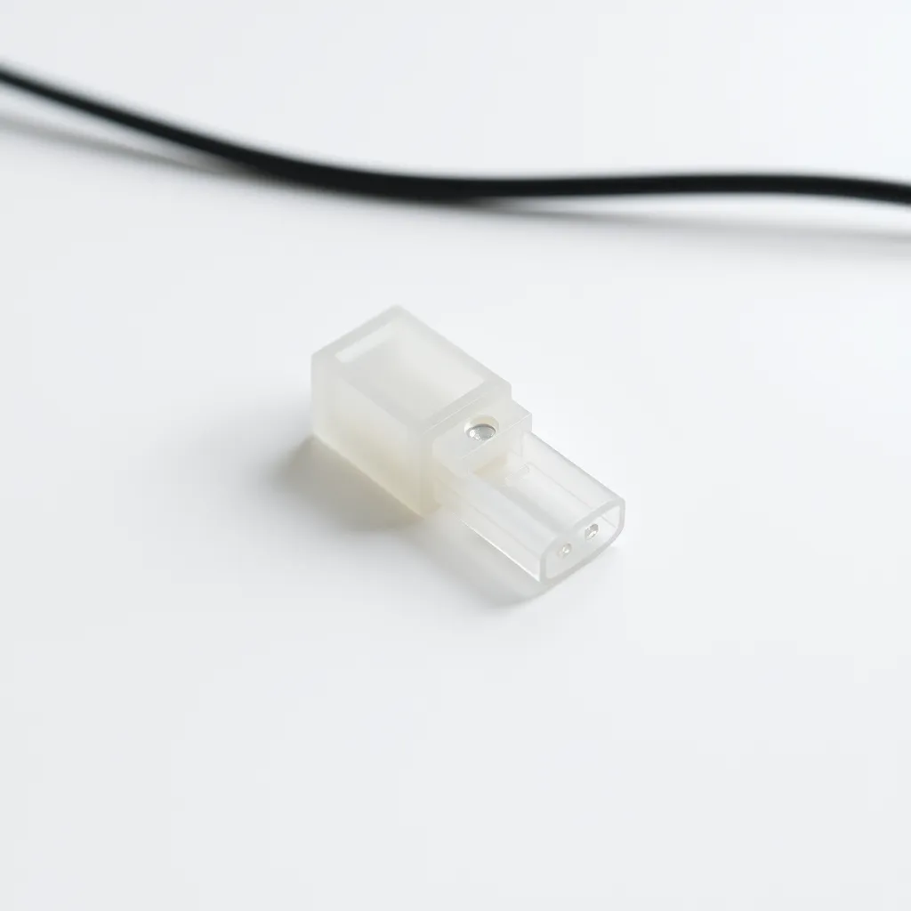 A small plastic solderless connector for LED strip lights.