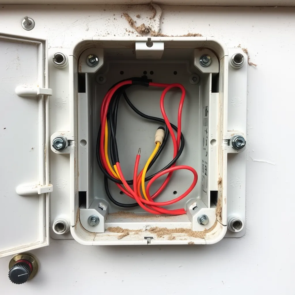 An open electrical junction box showing neatly organized wires connected with wire nuts