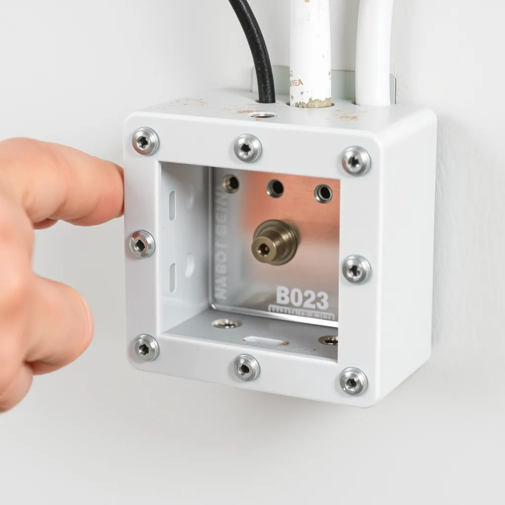 Attaching the metal mounting bracket to a ceiling junction box