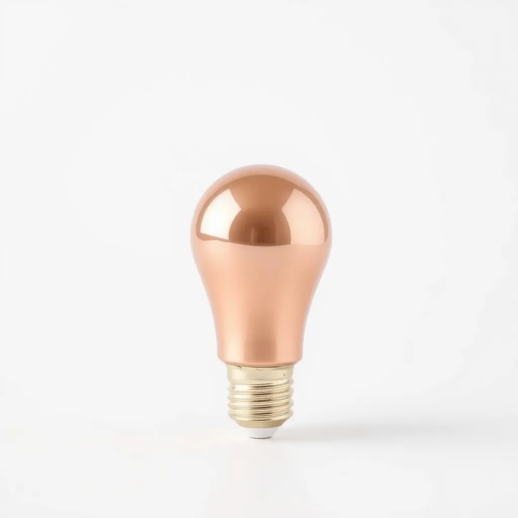 A single glass smart bulb emitting a soft pinkish-gold light against a clean white backdrop.