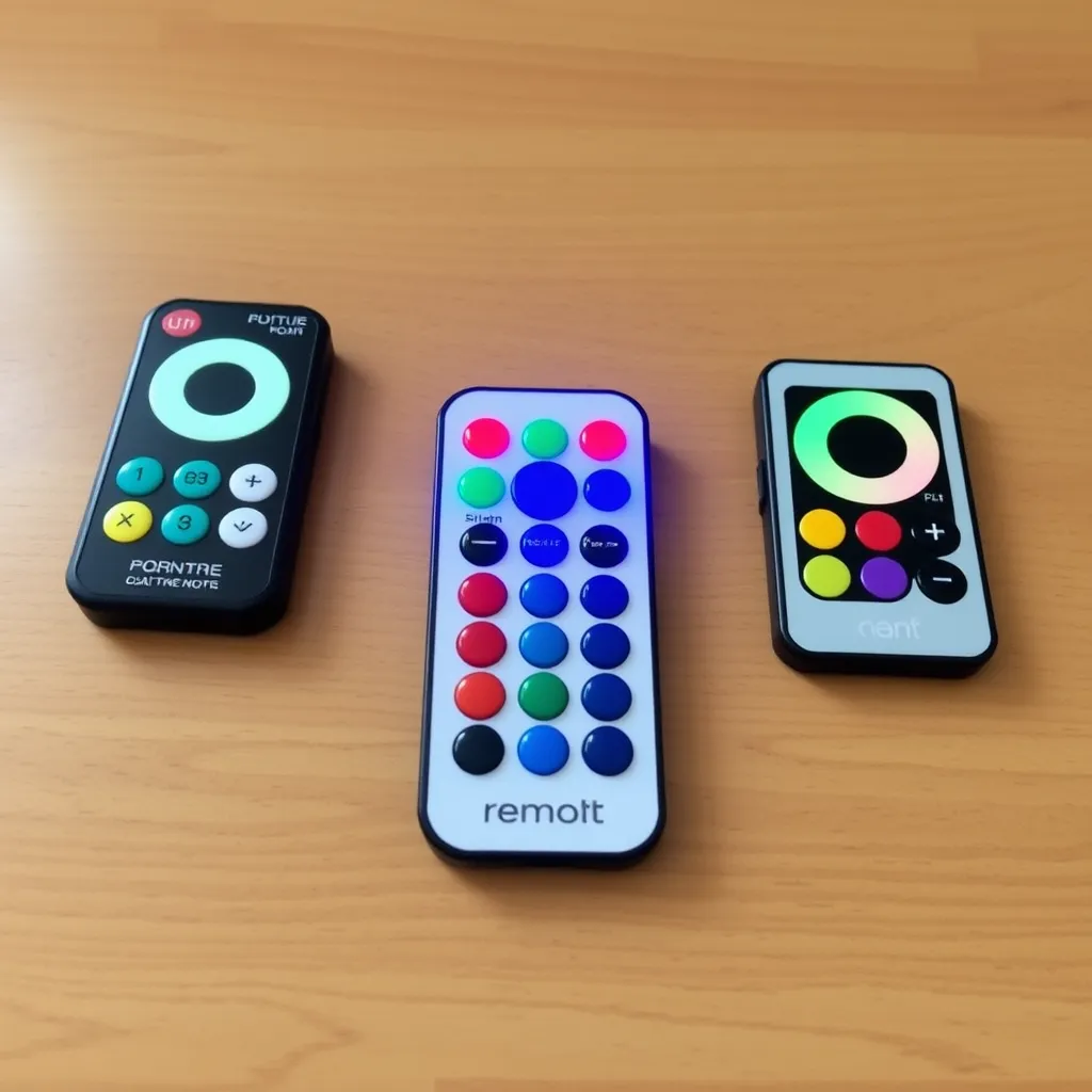 Comparison of different LED strip light remote control designs