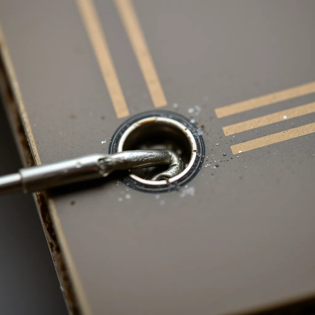 A cold or dull solder joint on an LED strip