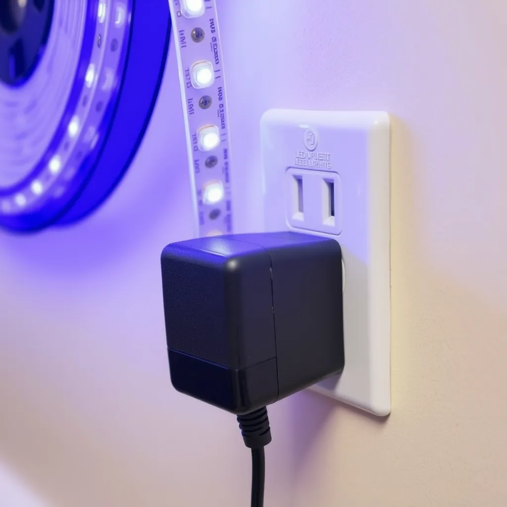 Powering an LED strip light with its adapter