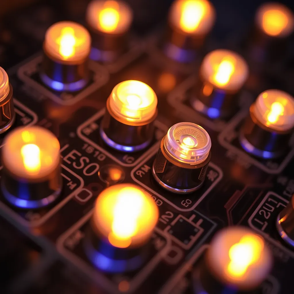 Detailed view of SMD LEDs on a flexible strip light