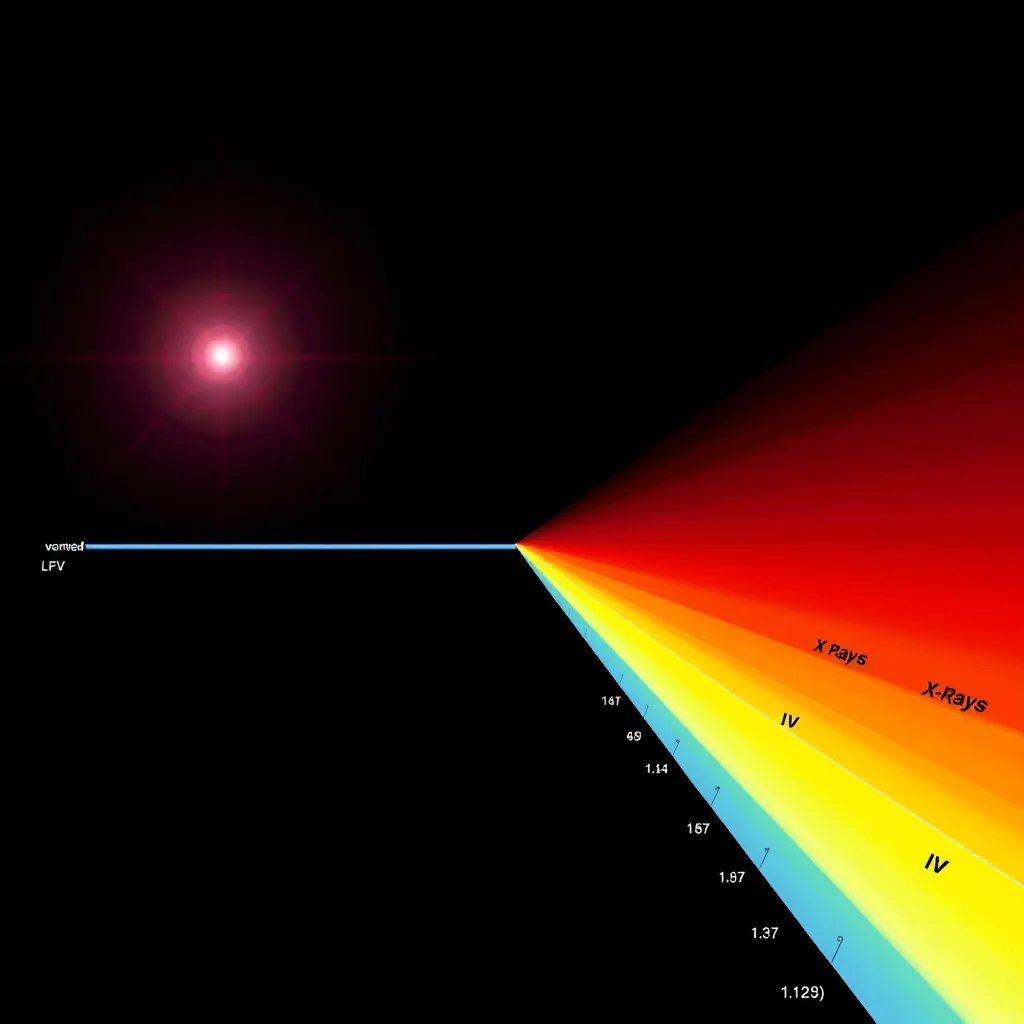 Diagram illustrating the electromagnetic spectrum and different types of light