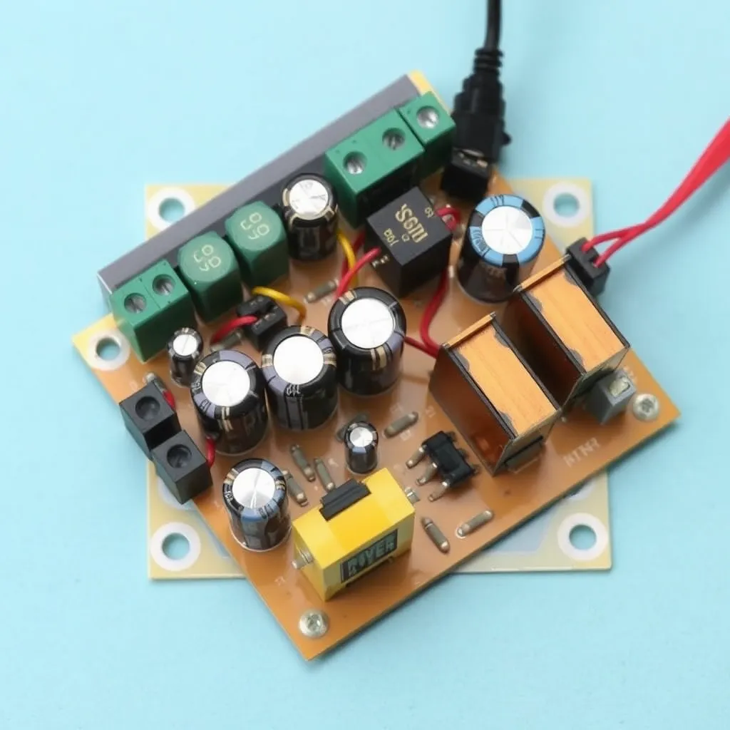 Internal components of an LED driver circuit board
