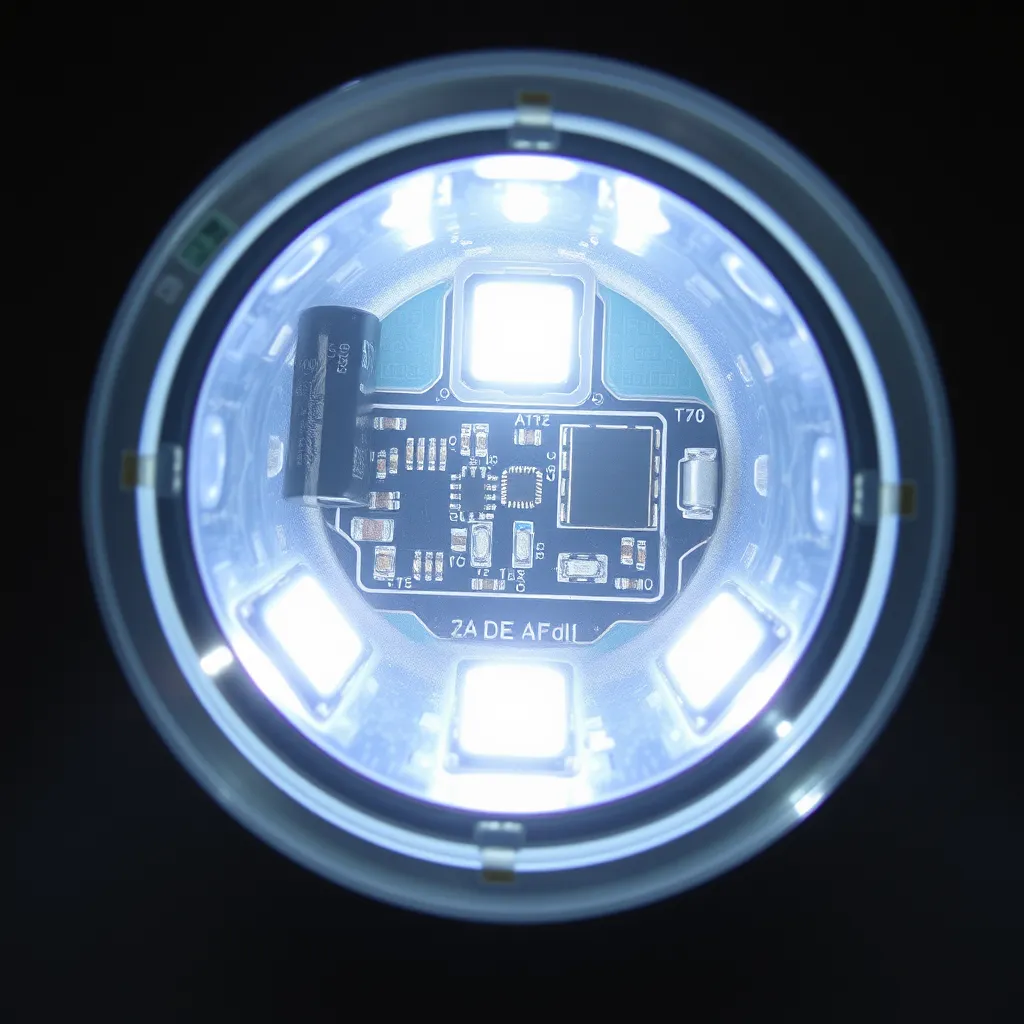 Macro view of an internal LED bulb driver circuit