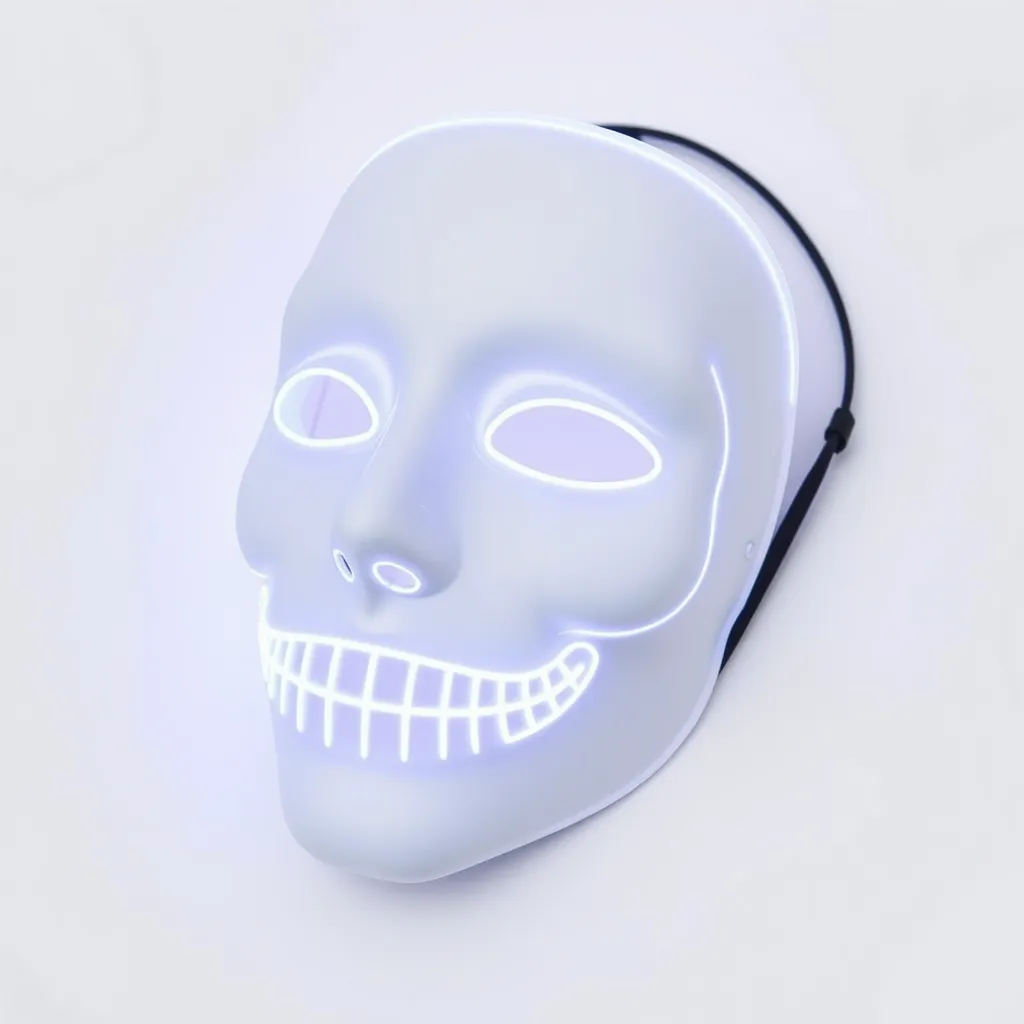A flexible silicone LED mask used for at-home light therapy