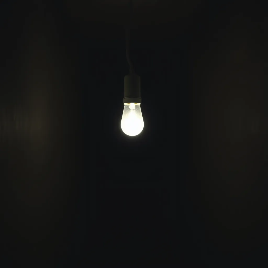 Small LED night light providing a soft glow in a dark corridor