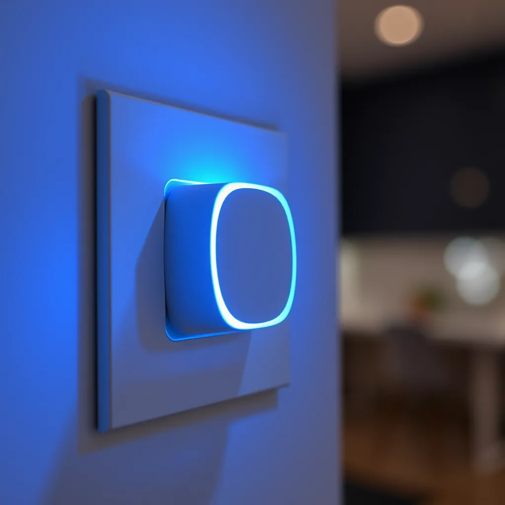Internal components and indicator light of a smart wall switch
